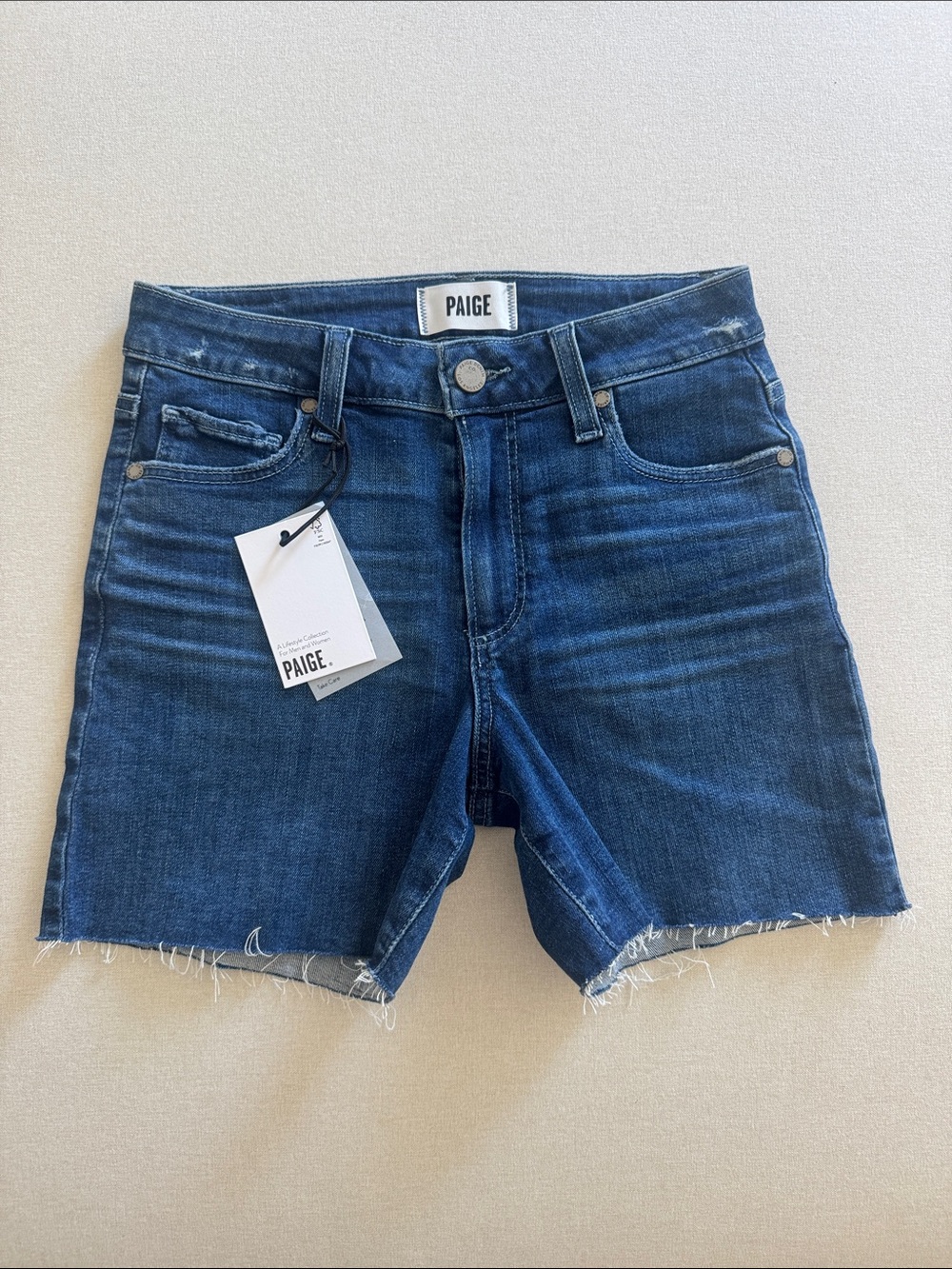 Paige Sarah Longline Shorts Denim